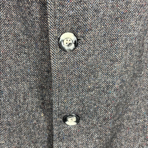 Vintage Pendleton Herringbone Tweed 100% Pure Virgin Wool Luxury Overcoat 40 - Picture 2 of 7